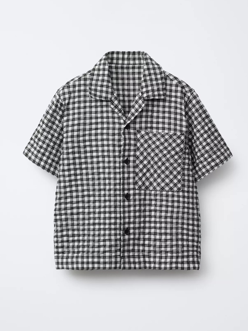 Zara boys wrinkled effect plaid shirt boys 8-9 short sleeve button down shirt